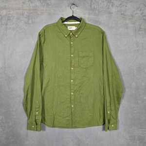 Wellen Button Shirt Mens Large Green organic cotton‎ Huckberry L/S button down